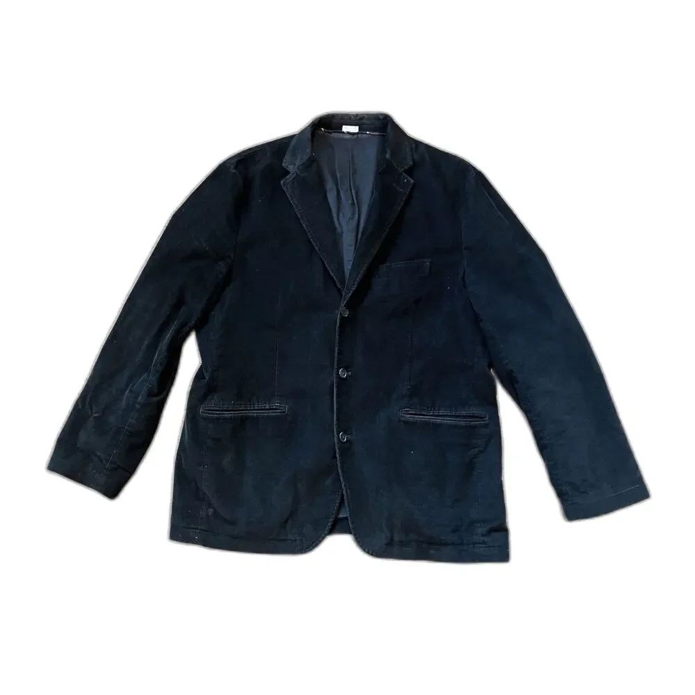 J. CREW Black Corduroy Triple Button Sports Coat Blazer Jacket   Mens Size XL